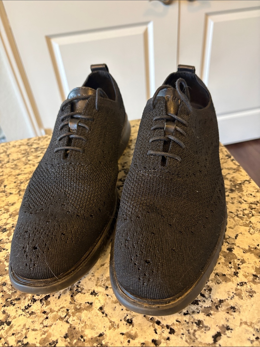 Cole Haan Black Knit Oxford Dress Shoes